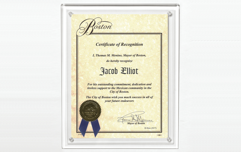 Large Certificate Holder - Clear on Clear - 8" x 10" Insert Large Certificate Holder - Clear on Clear - 8" x 10" Insert